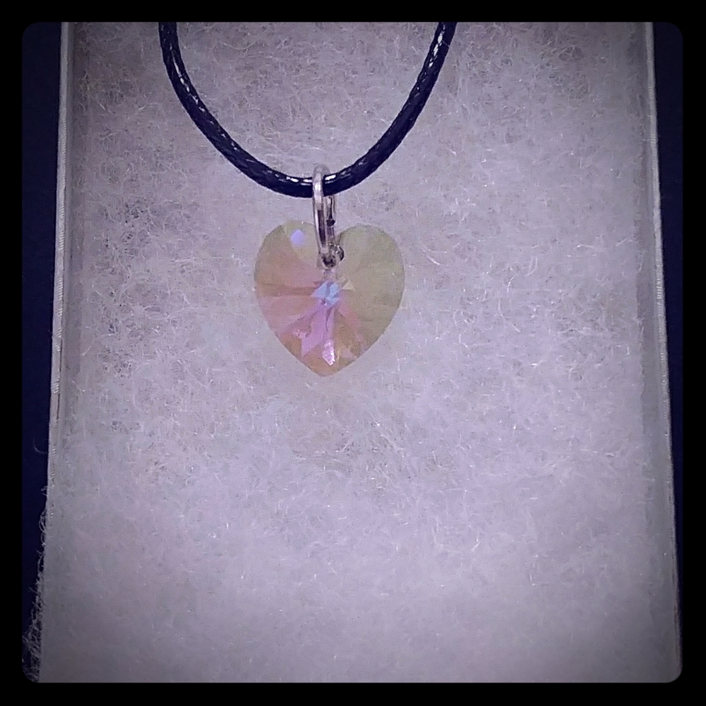 Meadow Purple Crystal Heart Necklace